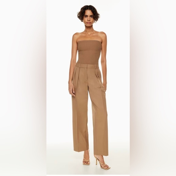 Babaton The Revue Pant Seville color Wool 95% Wide-Leg Mid-Rise , size 12 - Picture 1 of 12